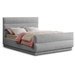 Meridian Furniture - Paxton Chenille Fabric Upholstered Bed, Gray, Queen - Embrace the essence of cozy sophistication with the Paxton Chenille Fabric Bed, a haven designed to elevate your sleep experience and enhance your bedroom's aesthetics. The bed is adorned in a luxurious rich grey chenille fabric, its soft texture inviting you to sink into its warmth. The subtle sheen of the chenille adds a touch of elegance, creating a timeless look that complements various decors. The headboard features a classic horizontal channel tufted design, adding visual interest and dimension to the bed. This sophisticated detail exudes a touch of vintage charm, making the Paxton a perfect fit for both traditional and contemporary spaces.