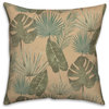 Tropical Palm Beige 18x18 Spun Poly Pillow