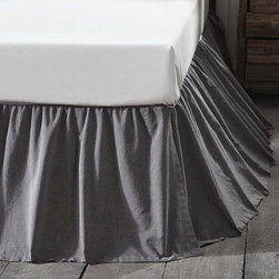 Oak & Asher - Black Chambray King Bed Skirt 78X80X16 - Bedskirts