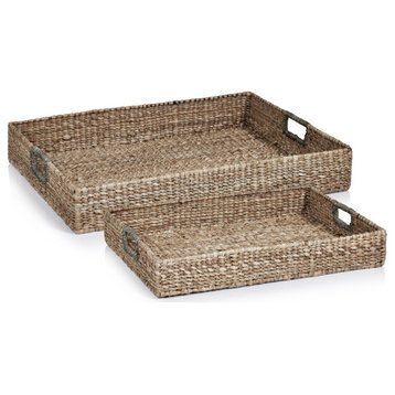 Mercela Seagrass Serving Trays, Set of 2