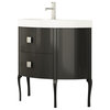 32" Sena Bathroom vanity. Black structure and white countertop