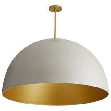 Pascal Pendant, 1-Light  Egg Shell Lacquer,  Gold Interior,  Brass, 36"W