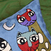Lumbar Cat Pillow Cover Blue Cute Cat Cushion Cat Face Pillow Handmade Wool14x20