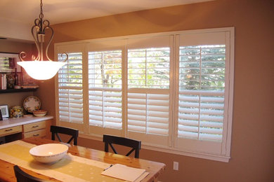 Beautiful Fauxwood Shutters for the Dining Room!