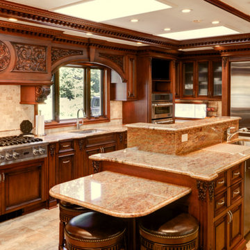 Classic mahogany with patina kitchen, New jersey.