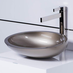 Modern Italian Bathroom Sink Platinum Finish - Bathroom Sinks