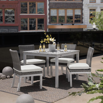 Travira 5-Piece 39”Dining Table & Argento Armchair Set