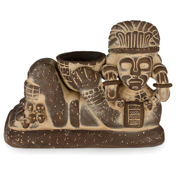 Aztec Chac Mool Ceramic Sculpture