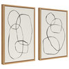 Sylvie Going in Circles Framed Canvas Set by Teju Reval, Natural 2 Piece 18x24