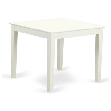 East West Furniture Oxford Wood Regular Height Table With White OXT-LWH-T