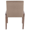 Carmen Chair, Set of 2, White Washed Wood, Crushed Light Brown Velvet