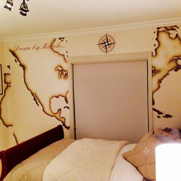 Wall mural installation at patricia house coconut grove