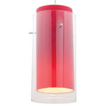 Access Lighting - Access Lighting 23133-BS/CLRD Accessy-Glass Shade-4.5 In 0 In - Room Recommendation: Dining Room/BedroAccessory-Glass Shad Brushed Steel Red in *UL Approved: YES Energy Star Qualified: n/a ADA Certified: n/a  *Number of Lights:   *Bulb Included:No *Bulb Type:No *Finish Type:Brushed Steel