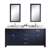 72" Monarch Blue Double Sink Bathroom Vanity