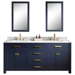 72 Monarch Blue Double Sink Bathroom, Double Sink Vanity 72