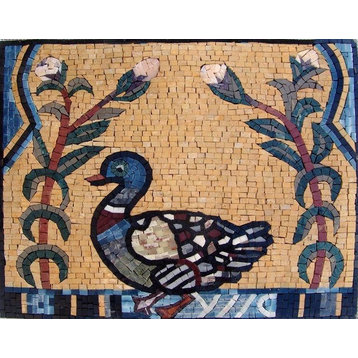 Mosaic Tile Art, Duck, 16"x20"