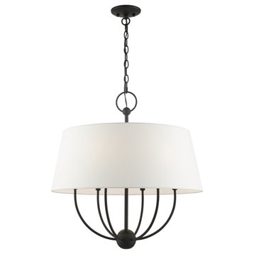 Black Transitional, English Country, Rustic, Casual Pendant Chandelier