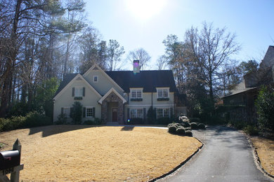 Large elegant two-story exterior home photo in Atlanta