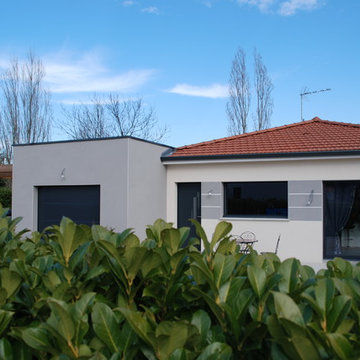 mélange de formes sur maison contemporaine simple