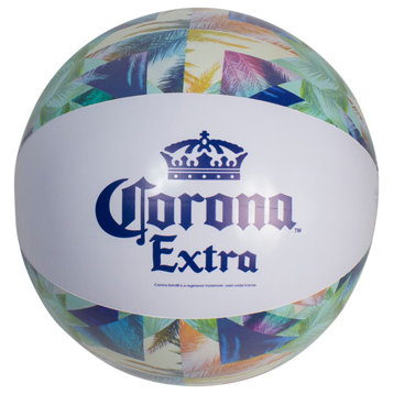 20" Corona Tropical Blue and Green Inflatable Beach Ball