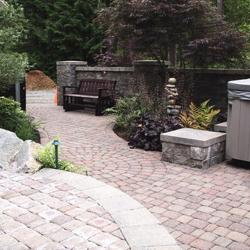 Landscaped Courtyard with Pavers and Hot Tub
