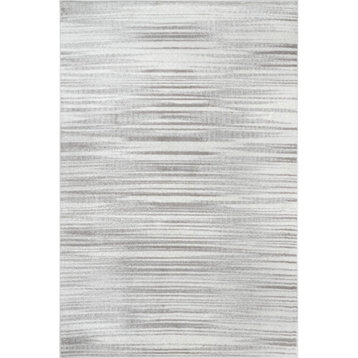 nuLOOM Kiley Faded Serene Stripes Contemporary Area Rug, Gray 5'x8'