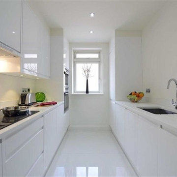 Finchley apartment block in Compac Glaciar quartz
