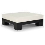 Meridian Furniture - Charleville Black Coffee Table, Black - Give your room a fresh feel with this pretty black Charleville coffee table, an elegant combination of function and form. The top of this contemporary table features cream vegan leather upholstery for a sumptuous look that stands out in your space. A solid wood base provides sturdy support for long-term use. The contrast of cream and black ensures that this table is hard-to-ignore, making it a showstopper from all angles.