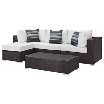 Convene Outdoor Sectional Set - Durable Rattan Weave Weather-Resistant Cushions