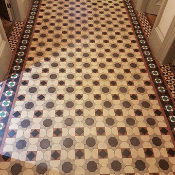 Cleaning a Victorian Tiled Entrance Hall in Headingley, Leeds