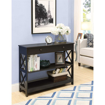 Convenience Concepts Oxford  Console Table with Drawer in Espresso Wood Finish