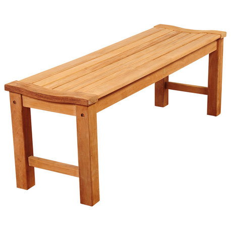 Amazonia Rinjani 1-Piece Outdoor Backless Bench | Certified Teak