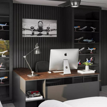 Monochromatic Guest Room + Office