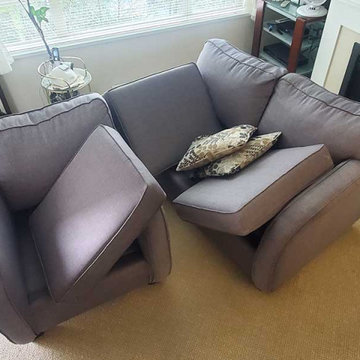 Upholstery Steam Cleaning of a Sofa Rocking Chair Arm Chair Foot Stool Cat Hair