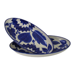 Le Souk Ceramique - Large Stoneware Oval Platters, Set of 2 Jinane Design - Serving Dishes And Platters