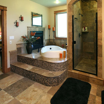 Beautiful elevated tub and separate shower