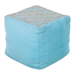 Blue Diamond Pattern Pouf - Floor Pillows And Poufs