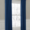 Blue Basketweave Outdoor Curtain, Single Panel