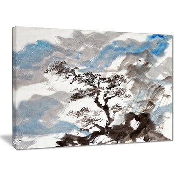 "Chinese Pine Tree" Trees Canvas Print, 20"x12"