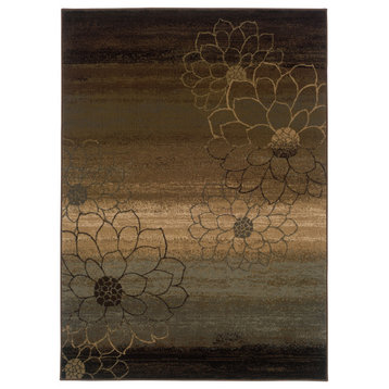 Oriental Weavers Hudson Collection Brown/Beige Floral Indoor Area Rug 1'10"X3'3"