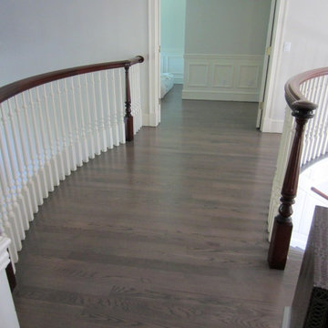 NISSEQUOGUE: CUSTOM GREY STAIN ON RED OAK - BONA TRAFFIC HD POLY