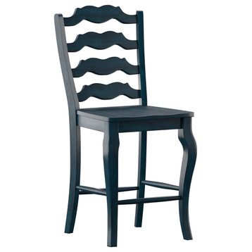 Arbor Hill Arbor Hill French Ladder Back Counter Chair, Set of 2, Denim Blue