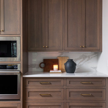 Raleigh NC Kitchen Remodel — Warm Transitional Kitchen with Custom Plaster Hood