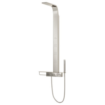 Paradise Brass Steel Shower System in Brushed Stainless