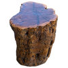 Raw Wood Rough Grain Finish Irregular Shape Short Stool Table Hcs7538