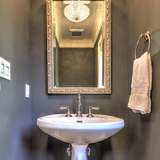 75 Beautiful Traditional Powder Room With A Pedestal Sink Pictures ...