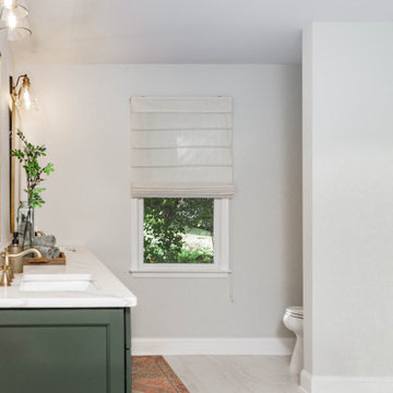 Sage Green Cabinet Master Bathroom Remodel