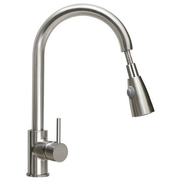 Venice Brushed Nickel Single Handle Kitchen Sink Faucet With Pull Down Spout