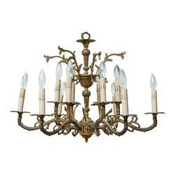 Vintage Brass Spanish Chandelier - Chandeliers
