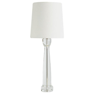 Classic Minimalist Tapered Crystal Table Lamp 36 in Clear Traditional Elegant